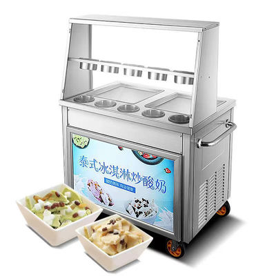 ποιότητας Commercial Fried Ice Cream Machine Snack Factory For Sale Double Pan Ice Cream Roll Machine With Fruit Yogurt Ready To Ship εργοστάσιο